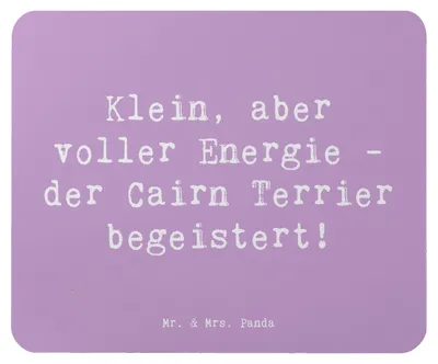 Produktbild von Mr. & Mrs. Panda Mouse Pad Spruch Cairn Terrier - Lavendeltraum - Geschenk, pc mauspad, Hundeliebhaber, computermatte, intelligent, Mousepad, Hunderassen Vielfalt