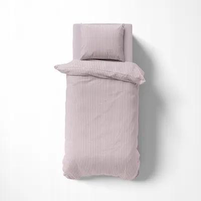 Immagine prodotto di Detexpol Biancheria da letto Adamash 140x200 rosa cipria a righe tinta unita 1 cm Puro
