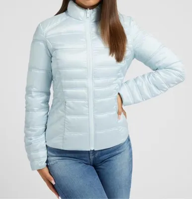 Zdjęcie produktu dla Dwustronna pikowana kurtka damska Guess Janis jasnoniebieska rozmiar XS