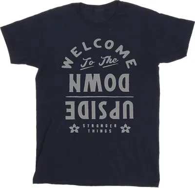Produktbild von Netflix - "Stranger Things Welcome To Upside Down" T-Shirt für Herren BI45760 (XXL) (Marineblau)