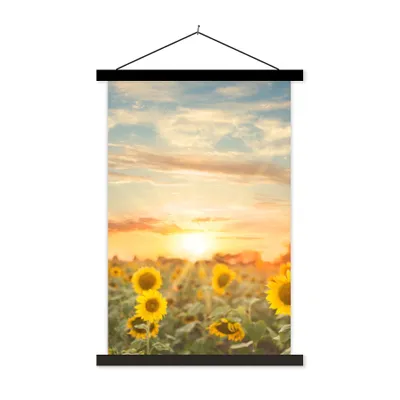 Produktbild von MuchoWow® Textilposter Sonnenblume - Sonne - Blumen 120x180 cm mit schwarzem Rahmen - Fotos