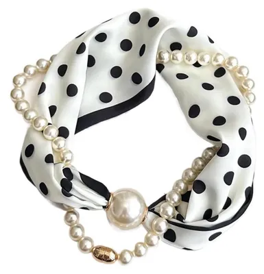 Immagine prodotto di Sciarpa da donna con chiusura magnetica, ideale per la primavera e l'autunno, con un piccolo motivo quadrato e un design elegante