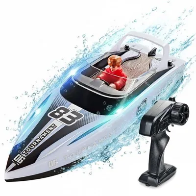 Zdjęcie produktu dla Łódź zdalnie sterowana iUni HJ821, szybka łódź RC, prędkość 15 km/h, 2,4 GHz, biała