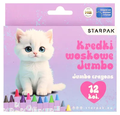 Immagine prodotto di Pastelli a cera Jumbo 12 colori Kitty Meow Starpak