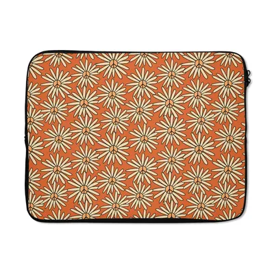 Produktbild von MuchoWow® Laptop Hülle 15 Zoll Muster - Vintage - Blume - Orange Laptoptasche - Laptoptasche - Sleeve - Rundum-Schutz