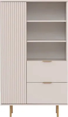 Produktbild von Bücherregal Regal  Standregal Bücherschrank NUBIA 04 kaschmir 80x140x41cm
