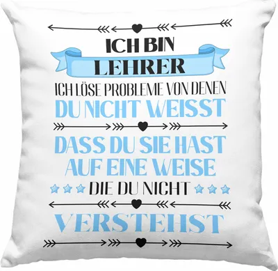 Produktbild von Trendation - Lehrer Geschenk Deko-Kissen mit Füllung 40x40 Abschied Abschiedsgeschenk Grundschullehrer Spruch (Rosa)