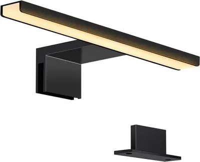Image de Applique murale LED blanc chaud pour salle de bains, 30 cm, 400 lm, 5 W, étanche IP44, lampe pour miroir, pour lavabo et cabine de douche