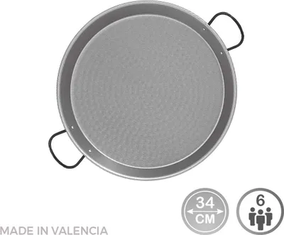 Image de Plat à paella en acier poli 34cm pour 6 personnes - Vaello Campos - 0134 -