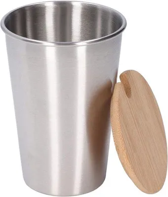 Obrázok produktu pre Pivný pohár z nehrdzavejúcej ocele 500 ml, s dvojitou stenou, na teplé a studené nápoje, do prírody