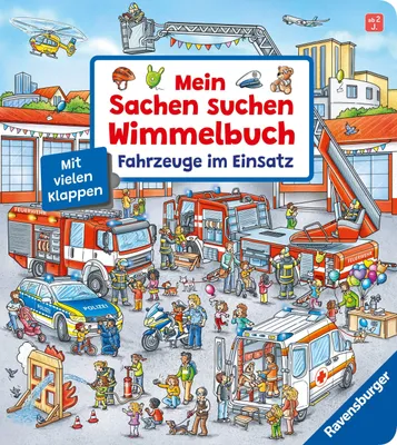 Produktbild von Mein Sachen suchen Wimmelbuch: Fahrzeuge im Einsatz
