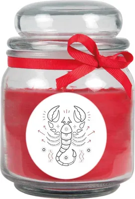 Produktbild von Sternzeichen Duftkerze Rose im Bonbonglas ( Skorpion ) - viele Motive zur Auswahl, 300g - Brenndauer bis zu 70 Std - Scorpio