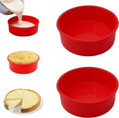 Produktbild von Silikonische Backform 20 cm Antihaft - Set aus 2 - Für Cheesecakes und Chiffonkuchen