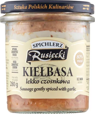 Zdjęcie produktu dla Spichlerz Rusiecki Kiełbasa Lekko Czosnkowa 280 G
