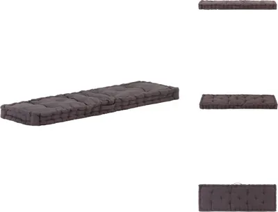 Image de vidaXL Coussin de palette coton 120×40×7 cm Anthracite - coussin de siège