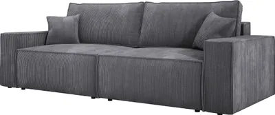 Produktbild von DomoHome Universelles Ecksofa Kasjo  Mit Schlaffunktion Und Bettkasten Weicher Cordstoff Flexibel Stellbar Linkes Layout Schlaffläche: 205x135cm Größe: 245x90x83 cm Farbe: Grau