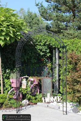 Immagine prodotto di GardenAndPools Arco di rose Parigi Pizzo di giglio B-2,20 m Pergola nera Arco di rose in metallo Arco di rose da giardino Colonna di rose Arco da giardino