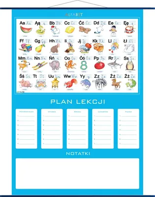 Zdjęcie produktu dla Plan lekcji - alfabet, plansza edukacyjna