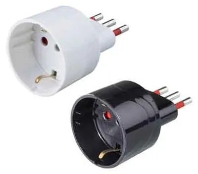 Productafbeelding van Eenvoudige SCHUKO-adapter 10A, rood, 2P+T - stopcontacten 10, 2P+T, kleur: wit