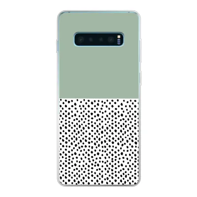 Produktbild von MuchoWow® Handyhülle Schutzhülle Hülle für Samsung Galaxy S10 Plus Polka dots - Grün - Schwarz Silikon Softcase Handy Hülle - Schutzhülle