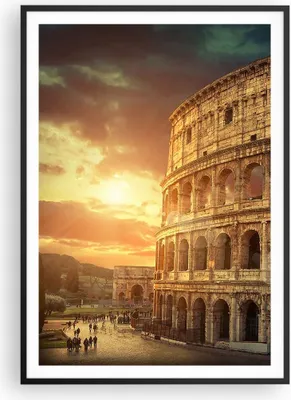 Produktbild von Gerahmtes Poster - Schwarzer Rahmen - Coloseum Roma Architektur Italien - 70x100 cm - Wand Bild - Wanddeko - Wandbilder - Wandposter - Bilderrahmen - Bilder - Kunstdruck - Wandbild - P2BPA70x100-2966