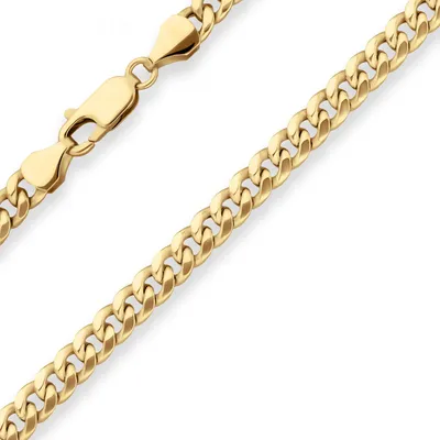 Produktbild von 4,7mm Armband Panzerkette oval diamantiert Armschmuck aus 585 Gold Gelbgold 21cm