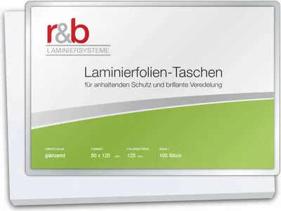 Produktbild von Laminierfolien 50 x 120 mm, 2 x 125 mic , glänzend, für Thekenpreisschilder (100 Stück)