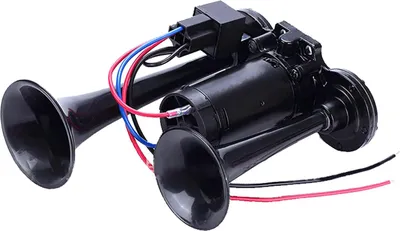 Immagine prodotto di 600 dB a doppia tromba, set di clacson super rumorosi con compressore, universali per auto, moto, camion, treni, barche da 12 V