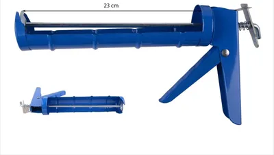 Productafbeelding van PICARD cartridgepistool, half geopend. Blauw, aluminium, siliconenpistool, skeletpistool