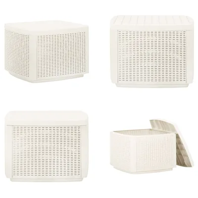 Immagine prodotto di vidaXL Tavolo da giardino bianco 53x53x40 cm in plastica - Tavolo - Tavoli - Tavolo da giardino - Tavoli da giardino