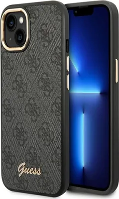 Obrázek produktu pro Guess Guhcp14Mhg4Shk Iphone 14 Plus 6.7 Černo/Černé Pevné Pouzdro 4G Vintage Gold Logo