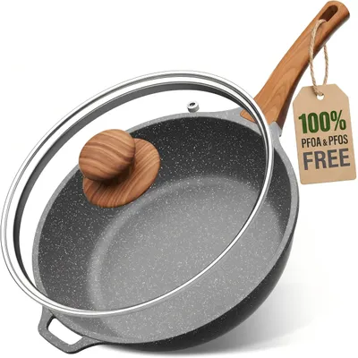 Produktbild von Tiefe Pfanne mit Glasdeckel und Antihaftbeschichtung