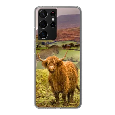 Produktbild von MuchoWow® Handyhülle Schutzhülle Hülle für Samsung Galaxy S21 Ultra Schottischer Highlander - Berg - Herbst Silikon Softcase Handy Hülle - Mobiltelefon