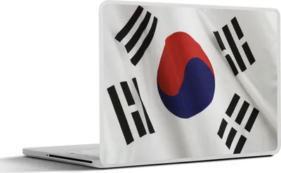 Produktbild von MuchoWow® Laptop Aufkleber Sticker Cover Nahaufnahme der Flagge von Südkorea 36.5x27.5 cm - Laptop-Sticker