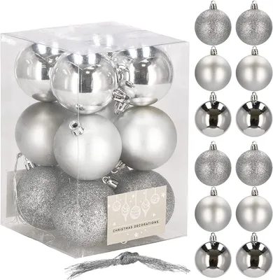 Image de SPRINGOS Boule de Noël Boule artificielle 12 pièces incassable Boule de Noël Scintillante Matt Brillante Décoration de Noël Noël