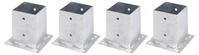 Produktbild von Alberts 4 x Aufschraubhülse für Vierkantholzpfosten, 101x101 mm, feuerverzinkt, zum Aufschrauben