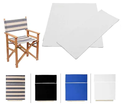 Produktbild von Regiestuhl-Set aus Canvas mit austauschbarem Sitzbezug und Hocker-Schutz