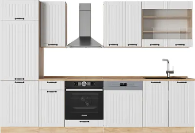 Immagine prodotto di Cucina componibile Vicco Fame-Line Bianco rustico 300 cm , PL Rovere, Model 57252