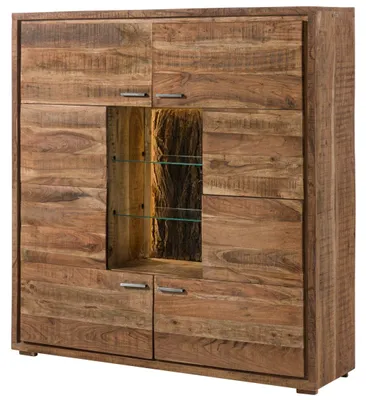 Produktbild von MASSIVMOEBEL24.DE Highboard Akazie 145x40x153 natur lackiert BARK #107