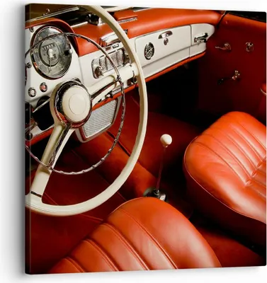 Produktbild von Bild auf Leinwand - Leinwandbild - Auto Innenraum Klassisch - 30x30cm - Wand Bild - Wanddeko - Leinwanddruck - Bilder - Kunstdruck - Wanddekoration - Leinwand bilder - Wandkunst - AC30x30-0149