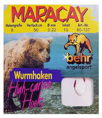 Produktbild von Angelhaken Wurm gebunden rot Gr. 8