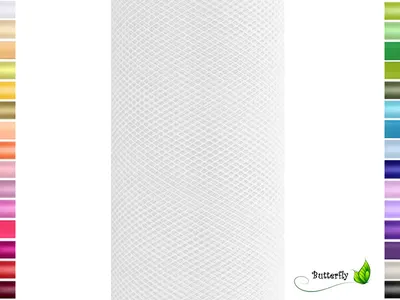 Produktbild von 9m Rolle Tüll 15cm, Farbauswahl:weiß 029