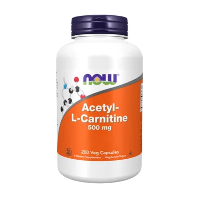 Produktbild von Now Foods Acetyl-L-Carnitin 500 mg - 200 vegane Kapseln