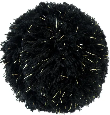 2 Bommeln / Wollbommeln / Pompons, 10cm schwarz gold