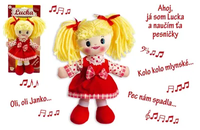 Obrázok produktu pre Bábika Lucka handrová plyš 30 cm slovenský spievajúci na karte 0+