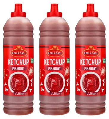 Produktbild von Roleski Ketchup scharf 3x 1L - Tomatenketchup ohne Konservierungsstoffe