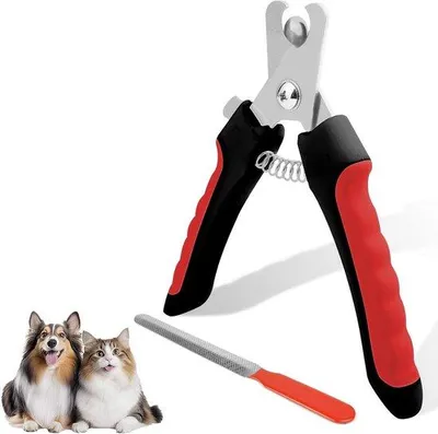 Image de Kit professionnel de coupe des griffes pour chiens | Outil professionnel de coupe des griffes avec lime | Acier inoxydable | Coupe-griffes | Ciseaux à griffes | Protection de sécurité | 2 pièces