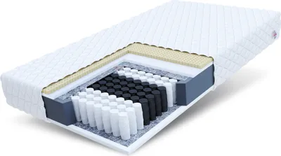 Produktbild von Matratze 160x200 cm BOLONIA 7 Zonen H3 Taschenfederkern Kaltschaum Latex Höhe ca. 19 cm mit waschbarem Bezug Premium Jersey