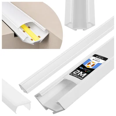 Obrázok produktu pre MasterLED LED rohový profil PVC 22x12mm Corner Biely 2m – Rohová lišta V-tvar pre LED pásiky s mliečnym krytom – Uhlový profilový koľajnička