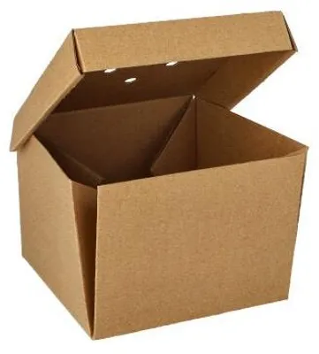 Produktbild von Burgerboxen, Pappe "pure" 10 cm x 13 cm x 13 cm braun faltbar, klein